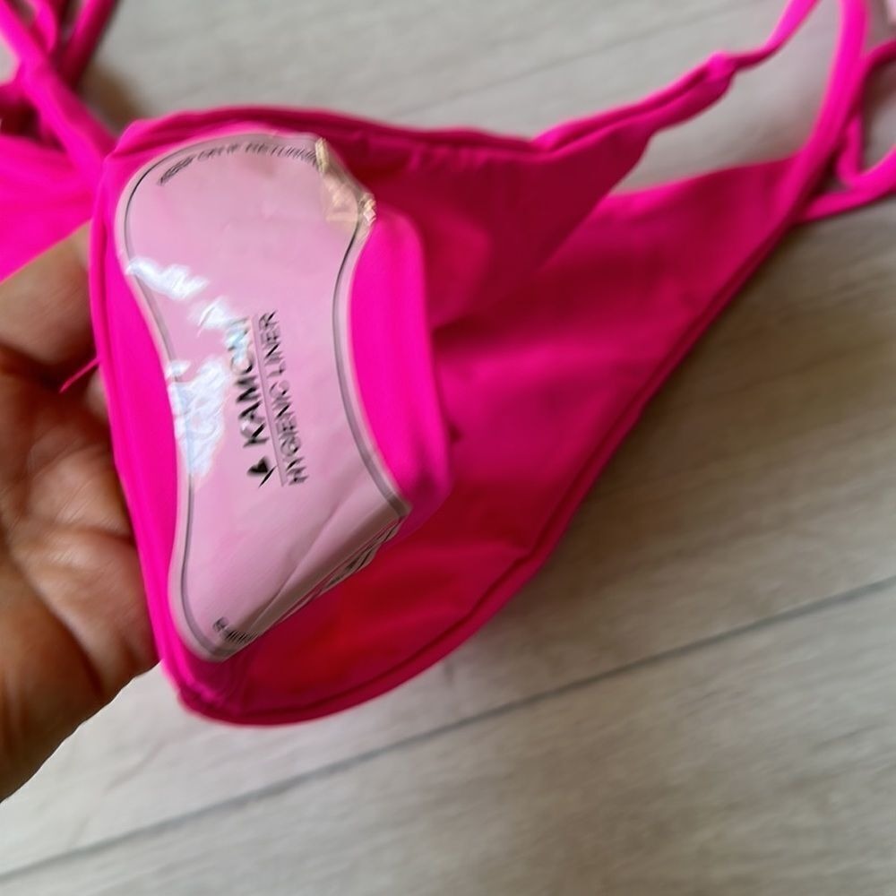 Kamoni Side Tie Bikini Bottoms Hot Pink Medium New With Tags - Picture 6 of 7